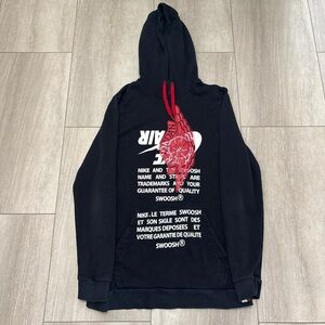 Nike Air Jordan Wings Swoosh Pullover Hoodie Hooded Sweatshirt Size M